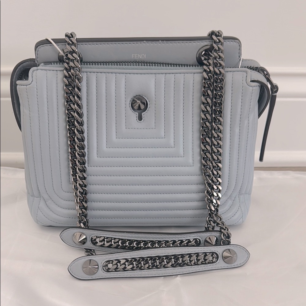 Fendi DotCom Click Shoulder Bag Quilted Leather Small